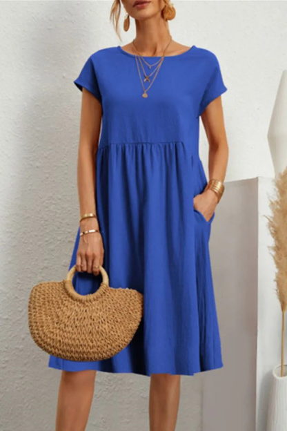 Melanique™ – Robe Décontractée Femme Élégante avec Détails Patchwork