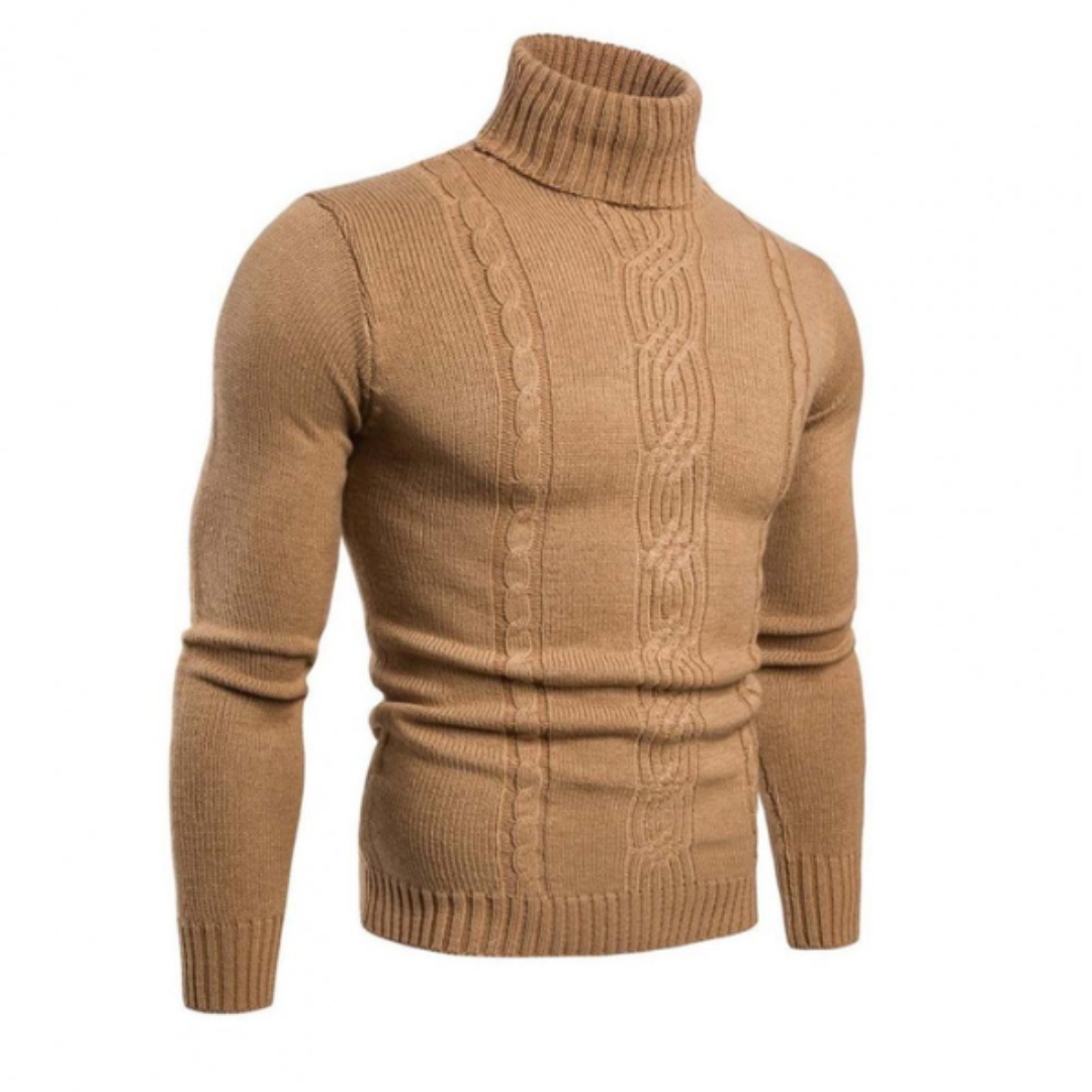 Pull Hiver Élégant Col Roulé Homme