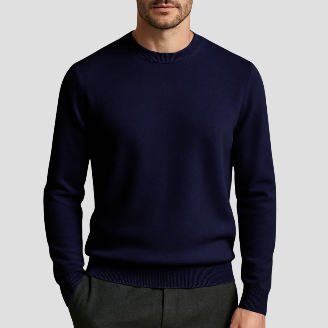 Pull Cachemire Marine Élégant Homme