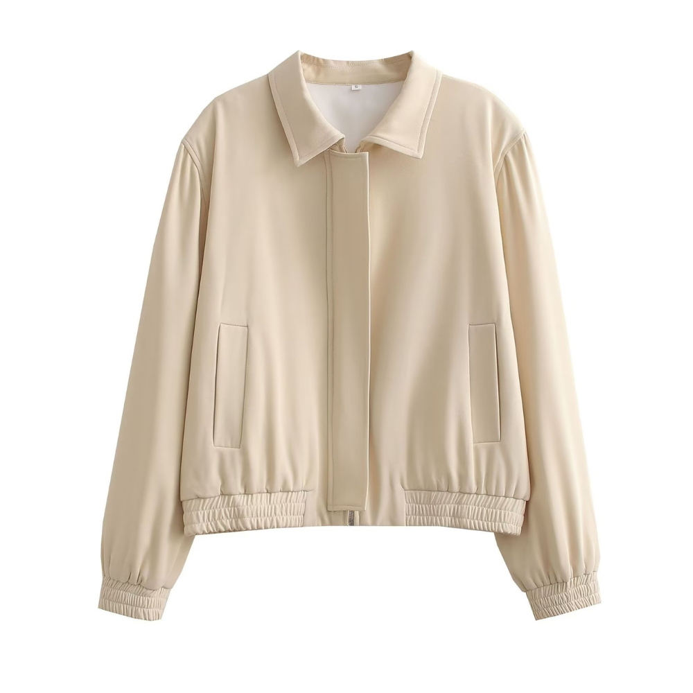 Veste Bomber Casual Chic Avec Poches Côtelées
