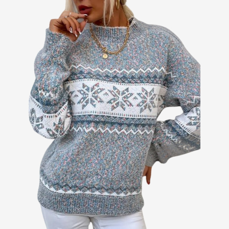 Pull imprimé femme élégant taille fine