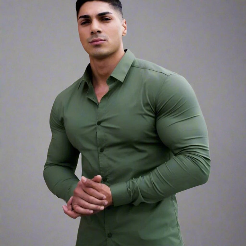 Chemise Élégante Homme Manches Longues Boutons