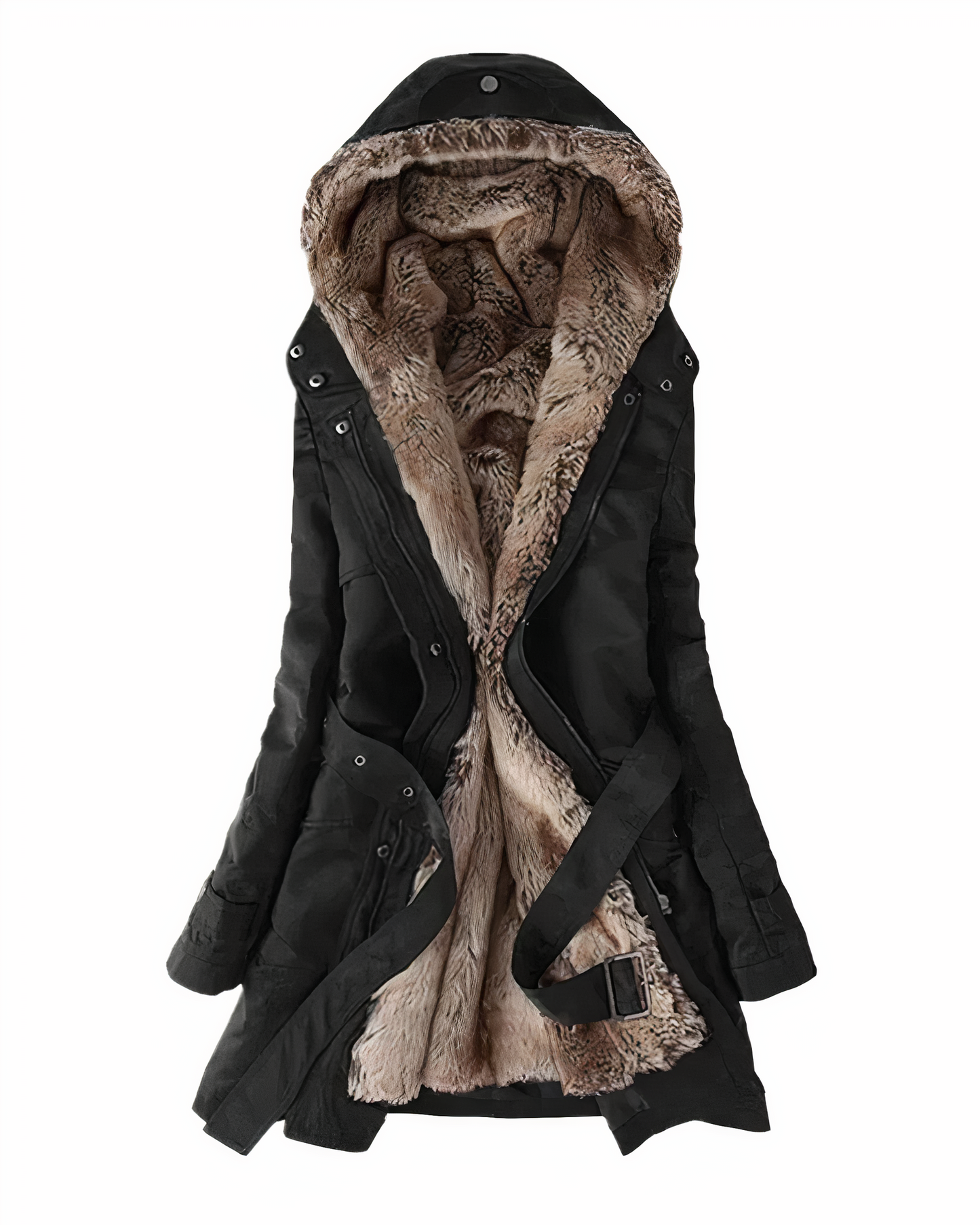 Manteau Hivernal Élégant pour Femme Noir et Blanc