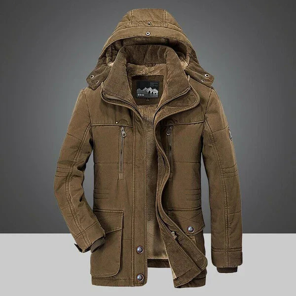 Parka Homme Hiver Doublé Polaire Bleu Marine