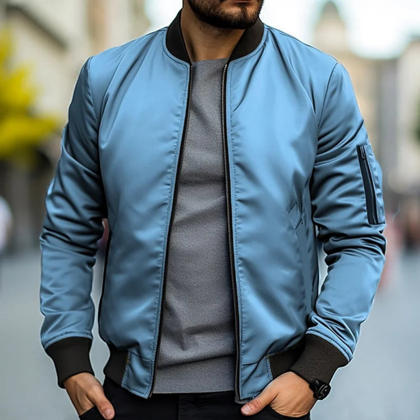 Veste Homme Streetwear Col Montant