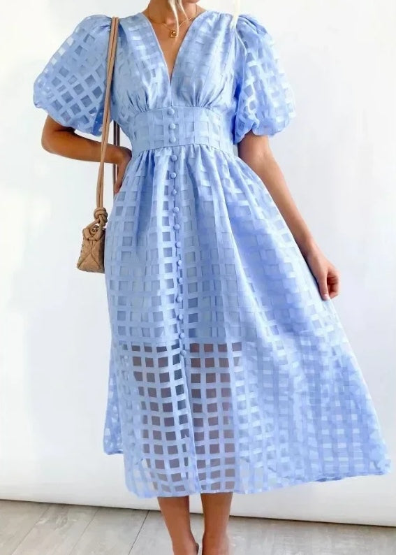 Robe Femme Élégante à Carreaux Colorés
