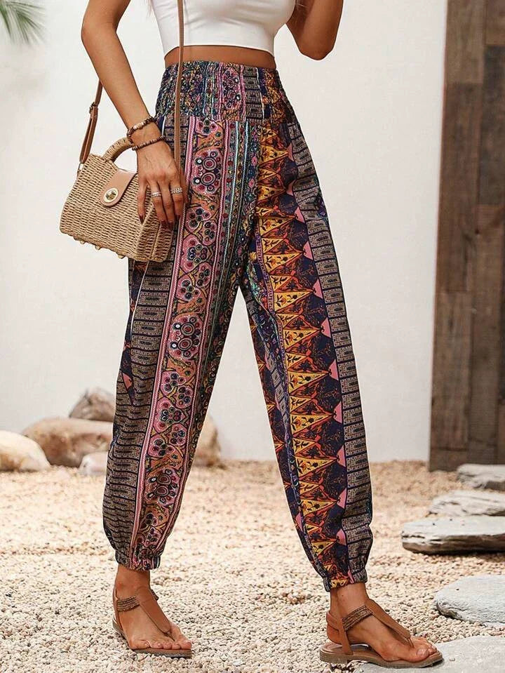 Pantalon Femme Noir Blanc Animé