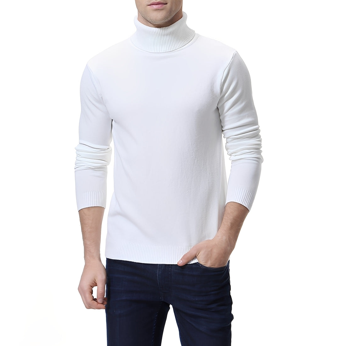 Pull À Col Roulé Élégant Pour Hommes