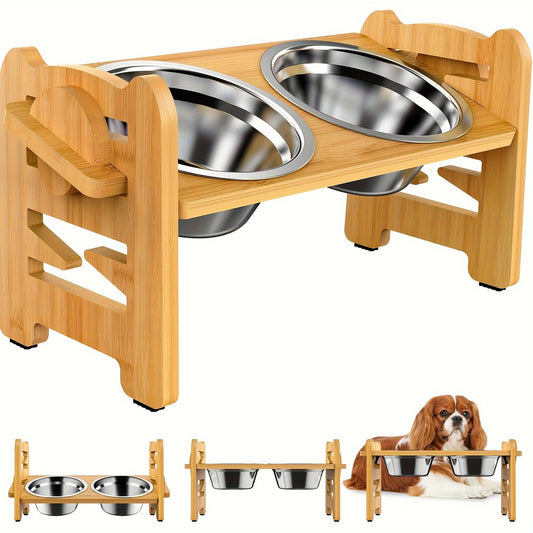 Support de repas pour chien élévateur avec deux bols anti-glissants - BlxckFR