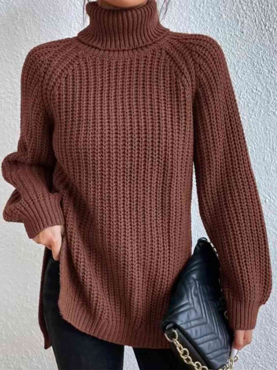 Pull Femme Élégant Col Roulé pour Hiver