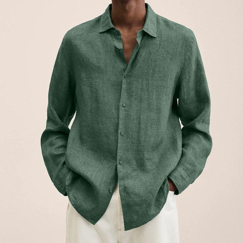 Chemise Homme Lin Fraîche Manches Longues