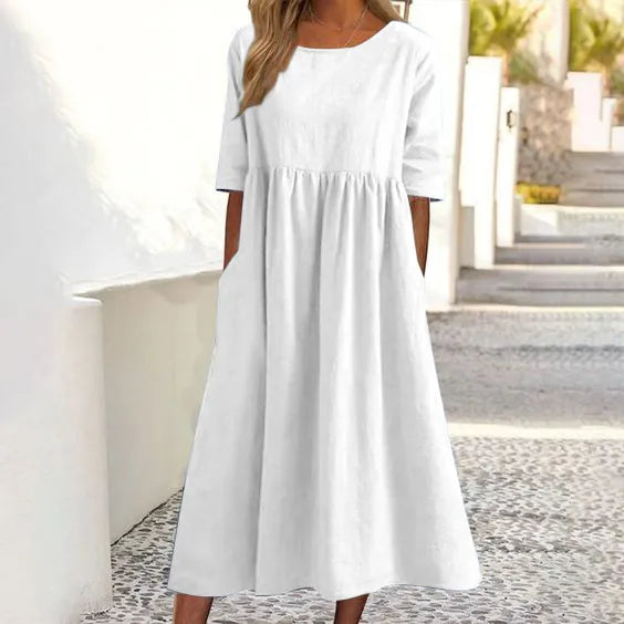 Robe Été Chic pour Femmes Mi-Longue