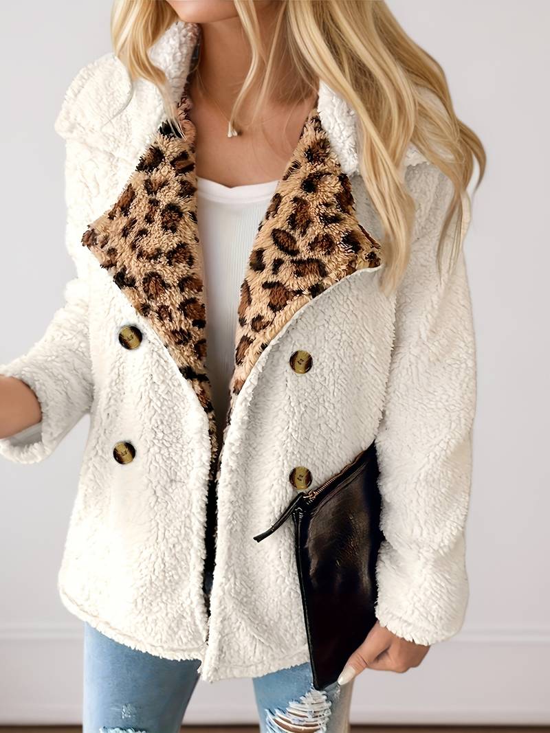 Veste Hiver Femme Imprimé Sauvage avec Manches Longues