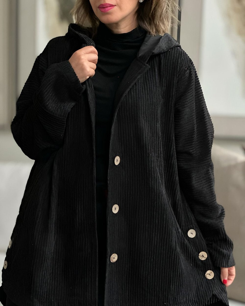 Veste Dégagée Pour Femme Avec Capuche Pour Automne