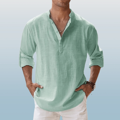 Chemise Homme Marine Manches Longues Détendue