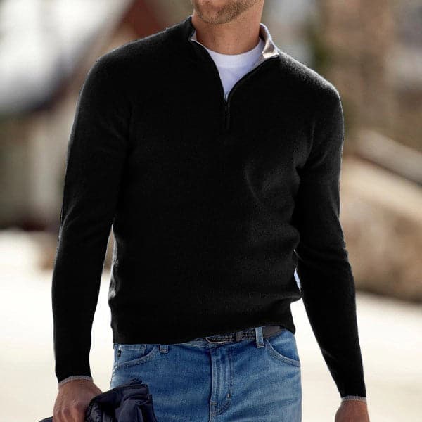 Pull Zippé Homme Casual Décontracté