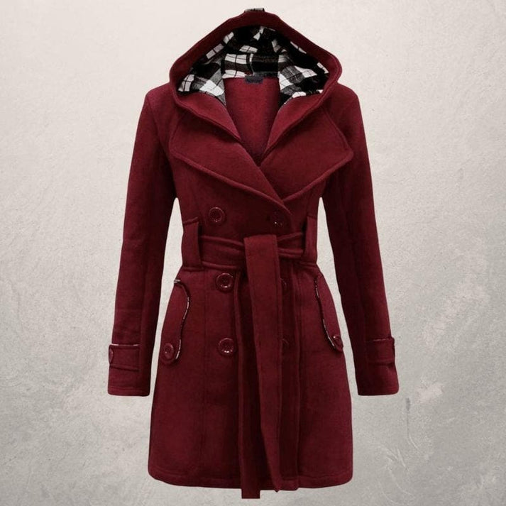 Parka Femme Élégant avec Capuche et Ceinture