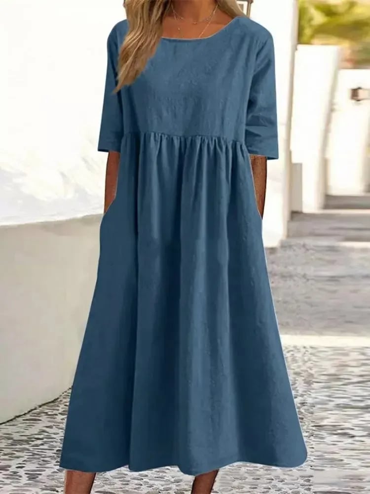 Robe détendue femme taille mi-longue