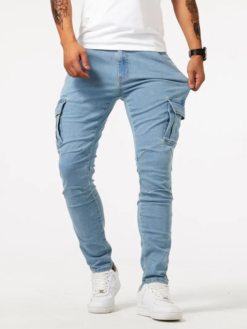 Pantalon de travail homme gris robuste avec poches