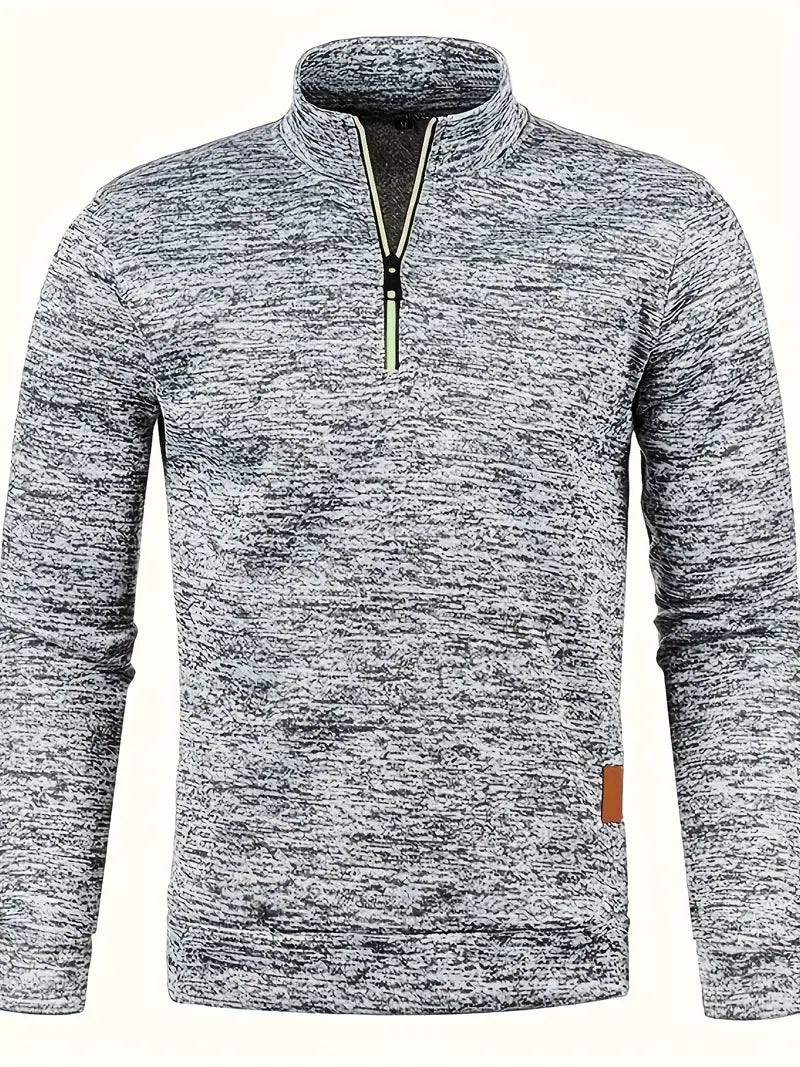 Pull en polaire marine avec fermeture éclair pour homme