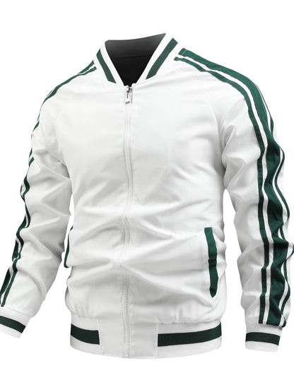 Veste de Sport Blanche et Vert Foncé pour Homme - LuxeStyle