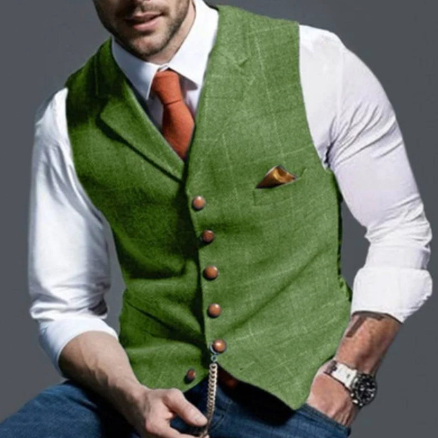 Gilet Homme Élégant Taille Fine avec Fermeture et Poches