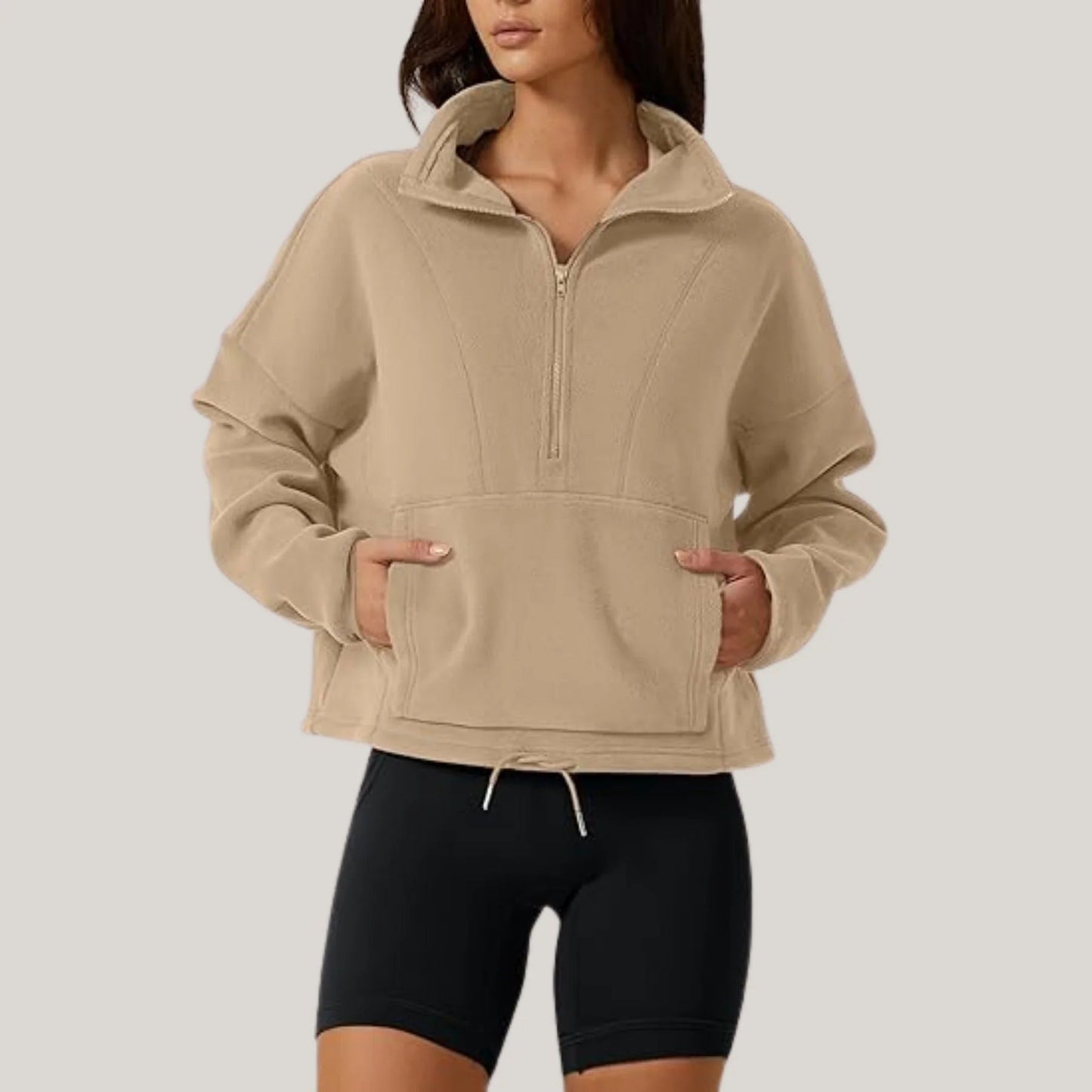 Pull femme élégant avec fermeture zip