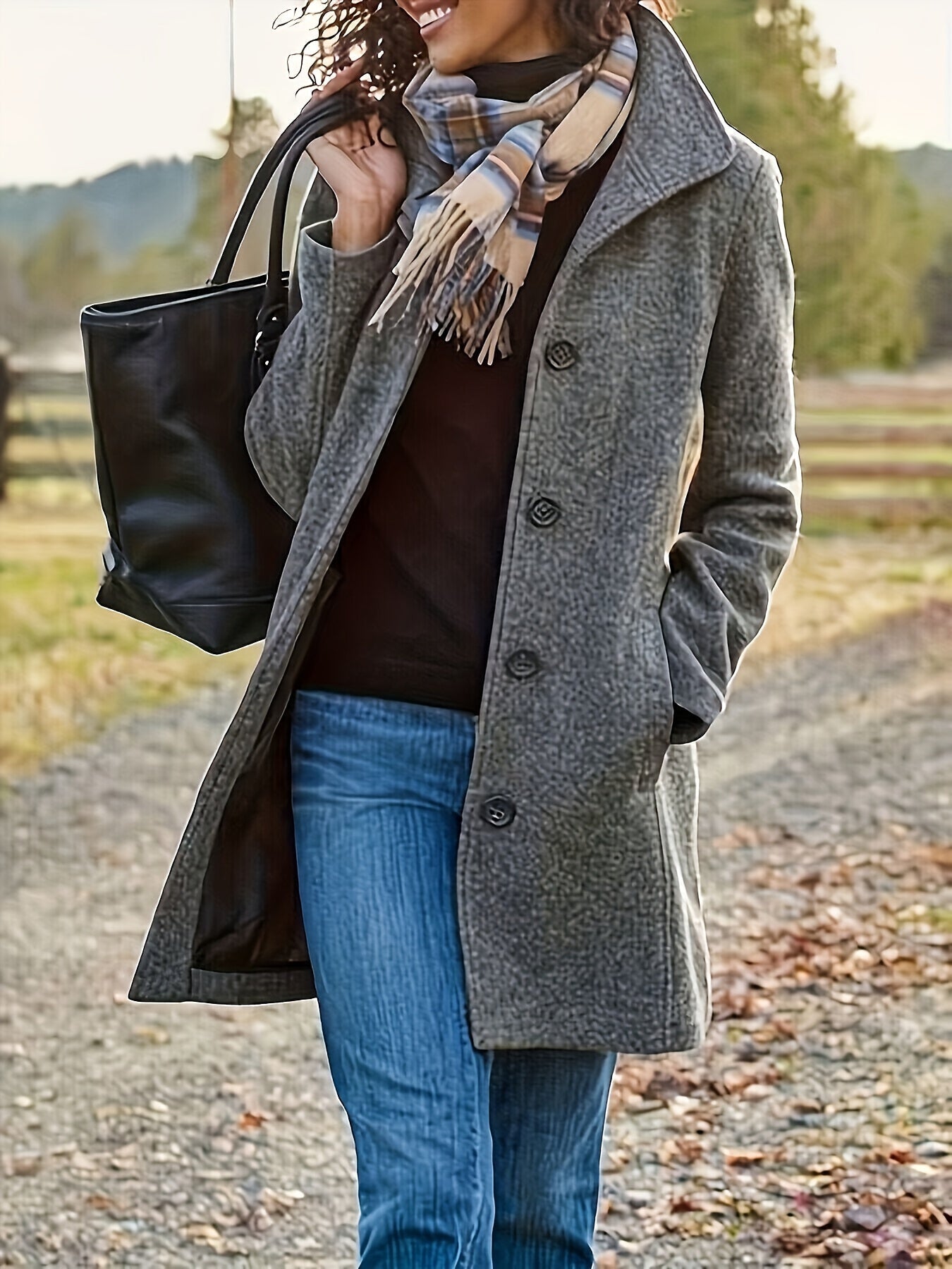 Manteau Femme Hivernal Gris Chaleureux