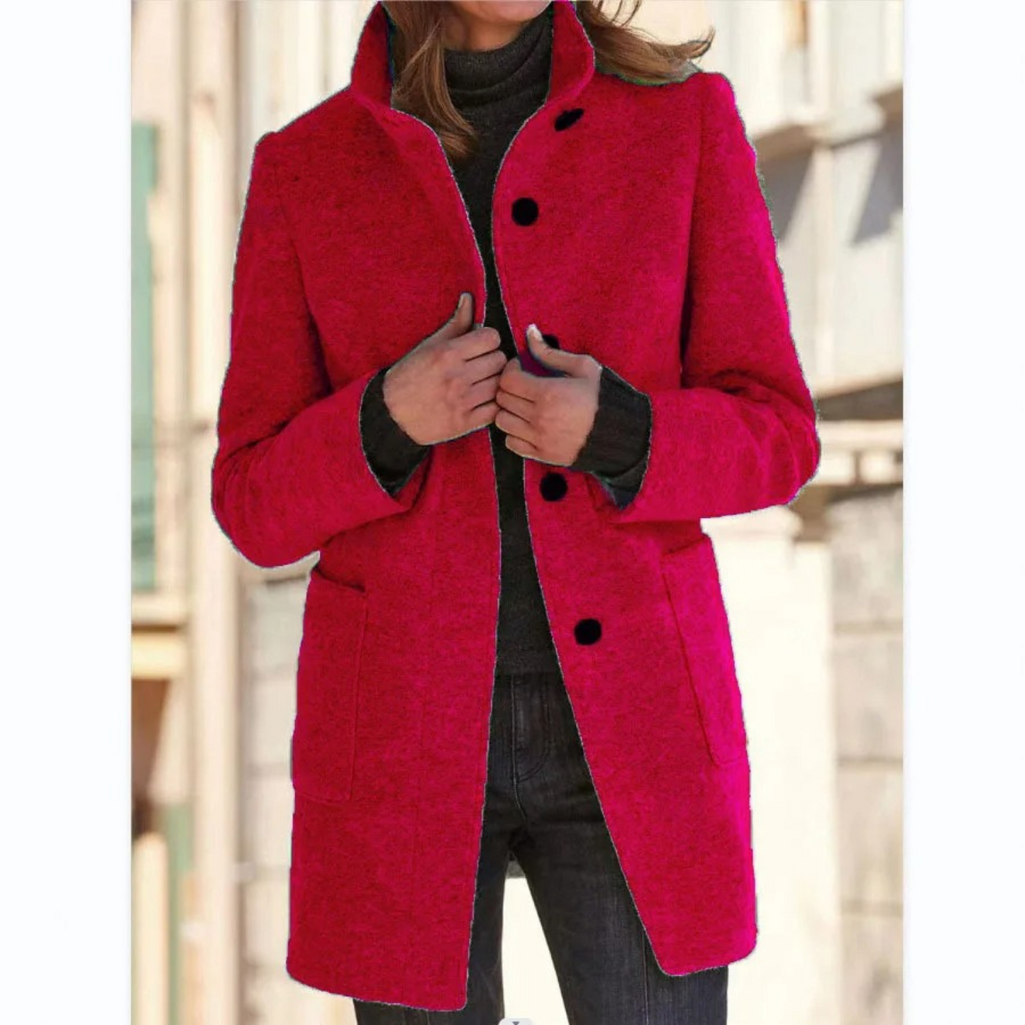 Manteau Femme Élégant Long – Veste Chic Tailleur en Coton Imperméable