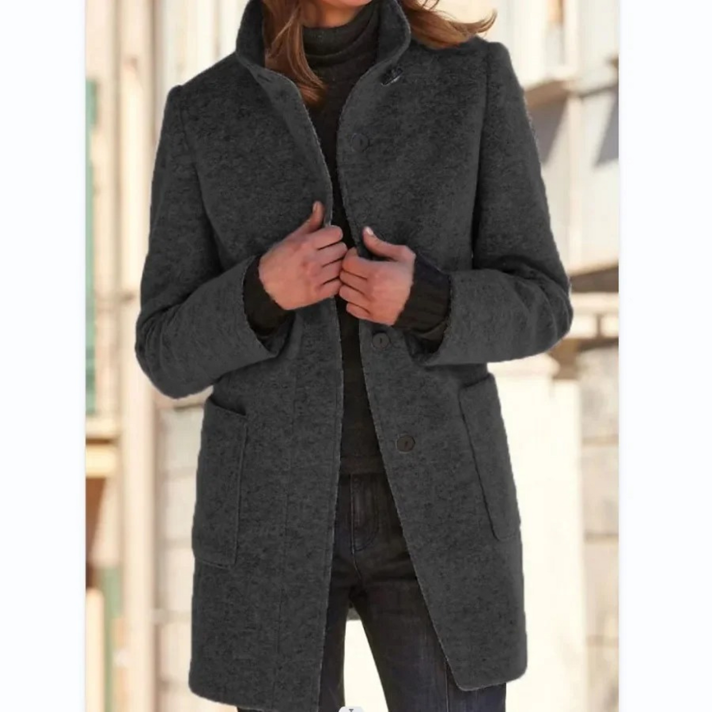 Manteau Femme Élégant Long – Veste Chic Tailleur en Coton Imperméable