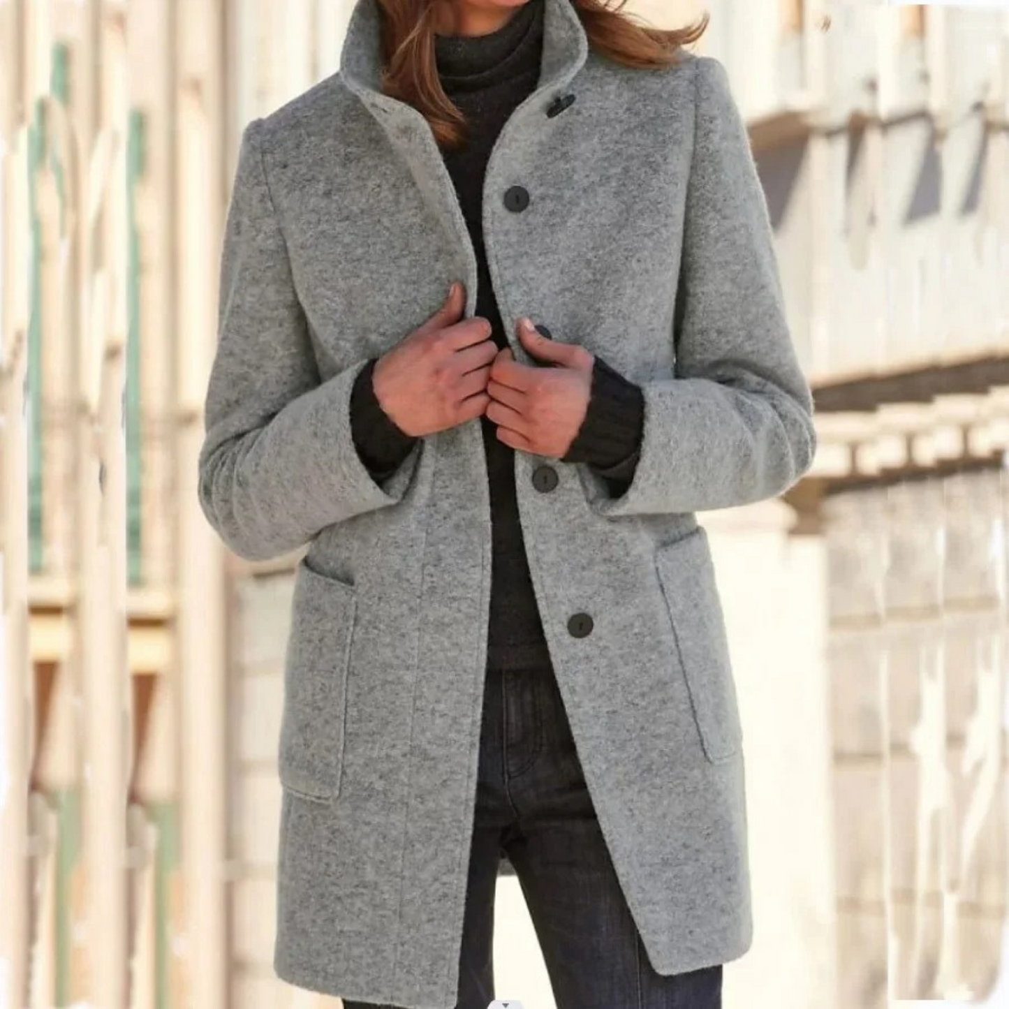 Manteau Femme Élégant Long – Veste Chic Tailleur en Coton Imperméable