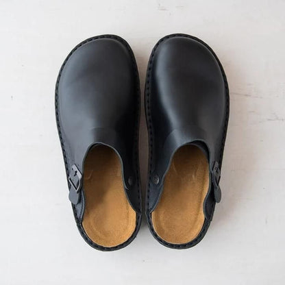 Sabots Cuir Brun Homme avec Fermeture Rapide