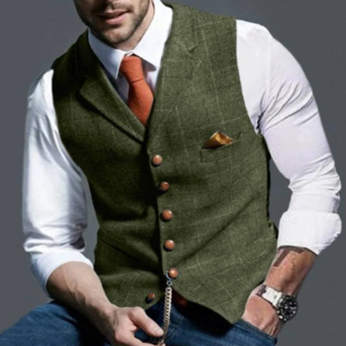 Gilet Homme Élégant Taille Fine avec Fermeture et Poches