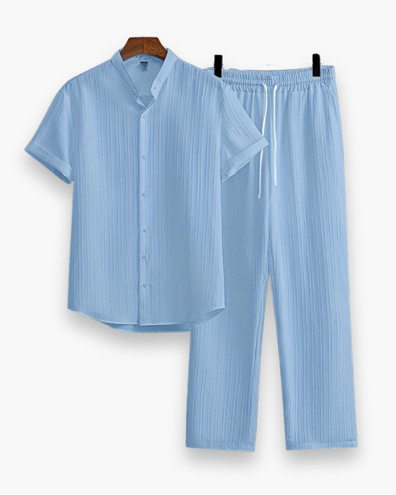Tenue Été Homme Décontractée - Chemise Courte & Pantalon Léger - LuxeStyle