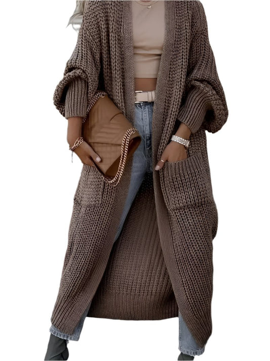 Cardigan Femmes Long Douillet avec Poches Hiver Chic - LuxeStyle