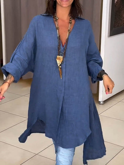 Blouse Féminine Brun à Manches Longues Décontractée