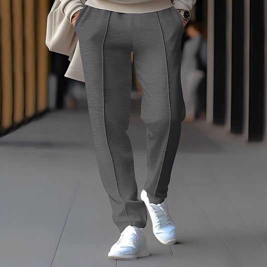 Pantalon Homme Élégant Taille Droite pour Travail Quotidien - LuxeStyle