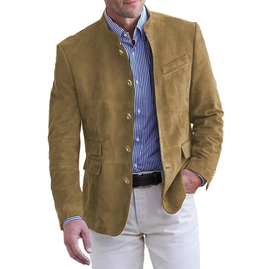 Veste Homme Élégante à Boutons | Col Rond | Mi-Saison Détendue - LuxeStyle