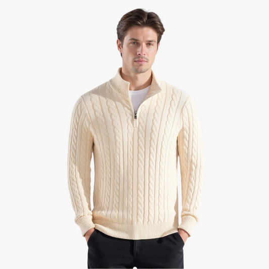 Pull Homme Chic à Col Montant en Laine Mélange - LuxeStyle
