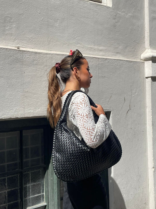 Sac à main en cuir élégant pour femme noir - LuxeStyle