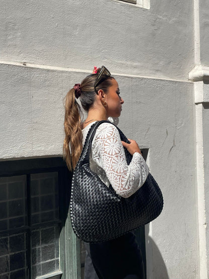 Sac à main cuir noir tendance femme
