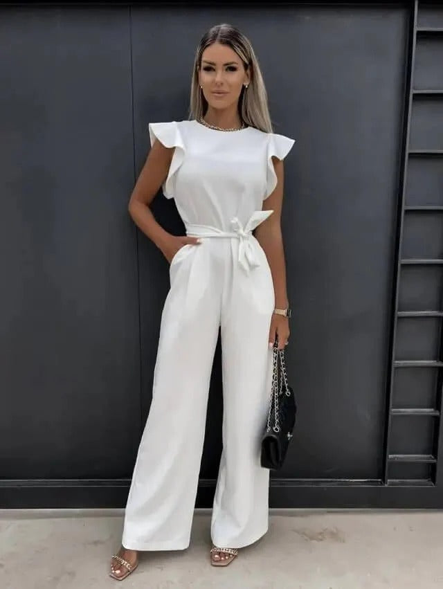 Robe Femme Élégante Manches Libres Taille Cintrée