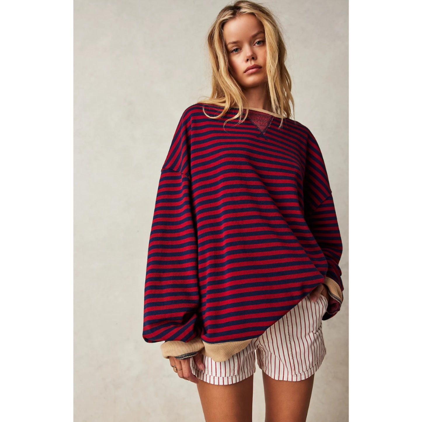 Sweat Femme Rayé Décontracté