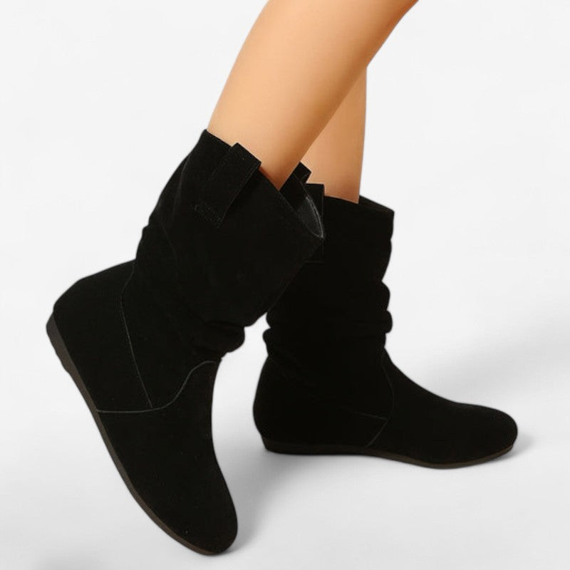 Bottines Femmes à Talon Plat et Bout Arrondi - LuxeStyle