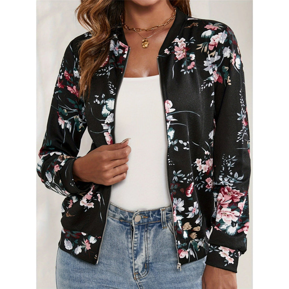 Veste légère à fleurs décontractée quotidienne - LuxeStyle
