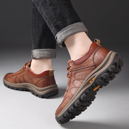 Bottes de marche en cuir brun homme - LuxeStyle