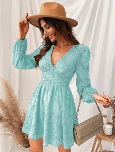 Robe Été Raccourcie pour Femme avec Col Décolleté