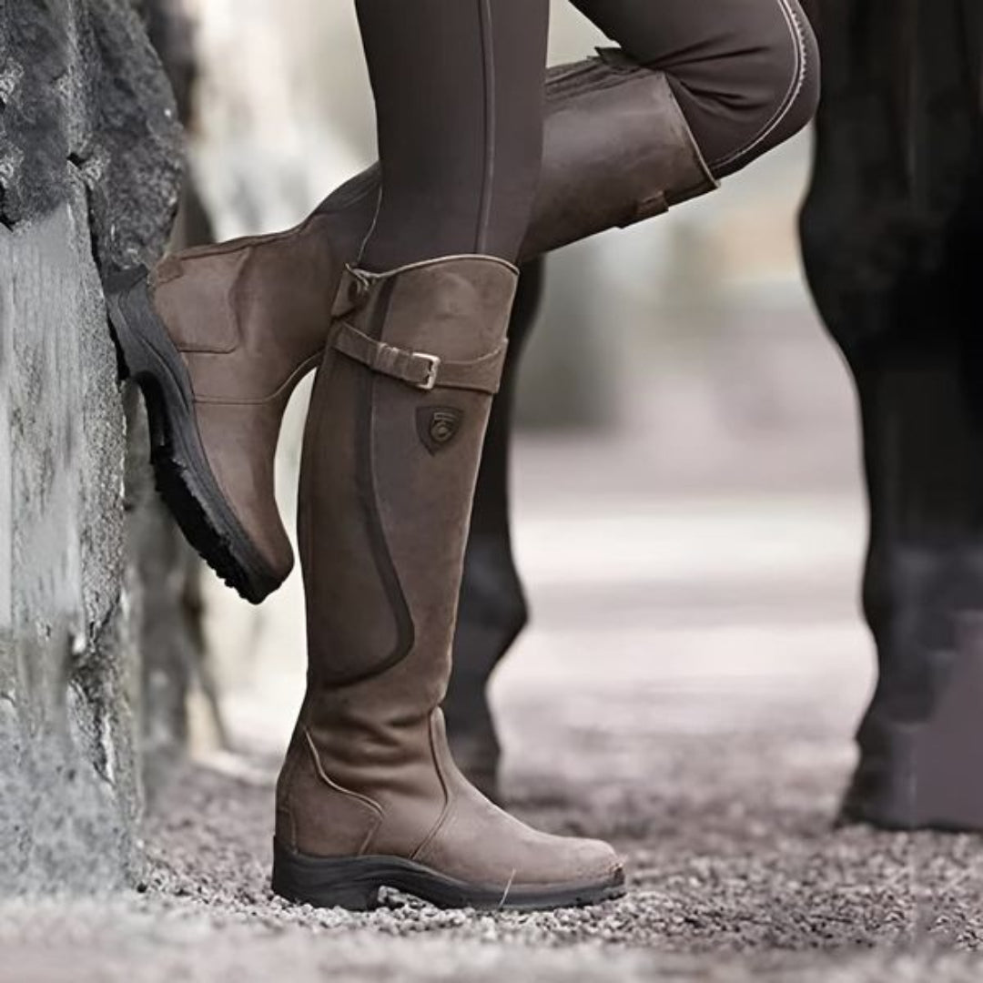 Bottes équitation femme cuir brun chic - LuxeStyle