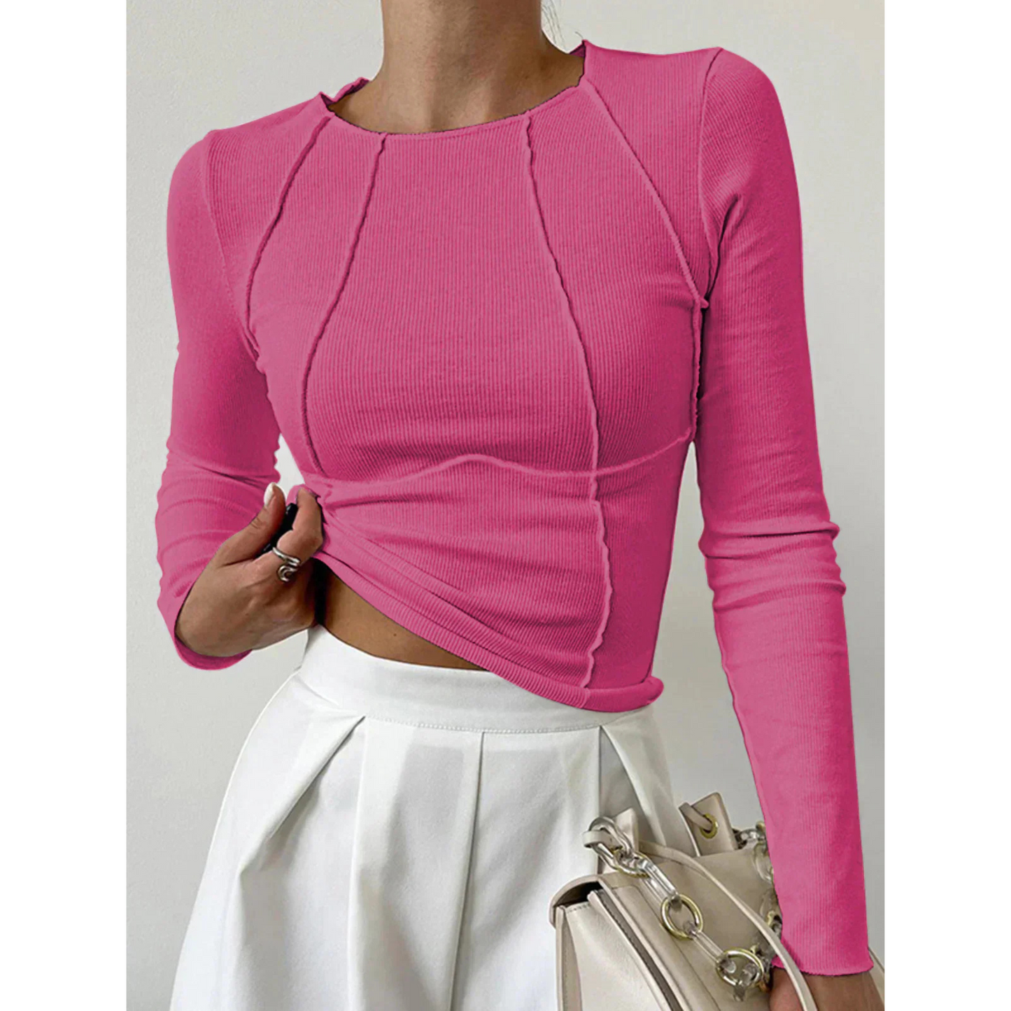 Pull à manches longues noir femme élégant
