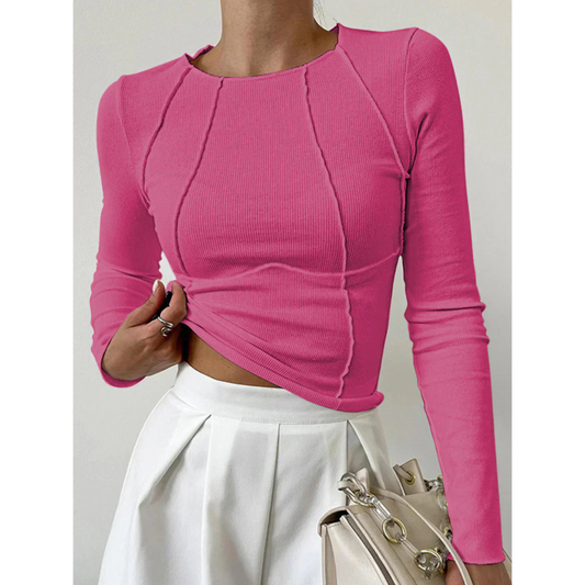 Pull à manches longues noir femme élégant